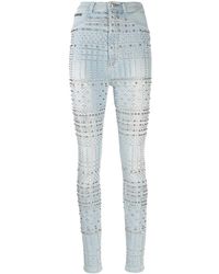 Philipp Plein Jeggins de talle alto - Azul