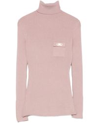 Elisabetta Franchi - Pull Côtelé À Col Roulé - Lyst