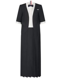 Thom Browne - Trompe L'Oeil Twill Midi Dress - Lyst