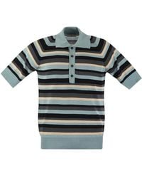 PT Torino - Striped Short-Sleeve Polo Shirt - Lyst