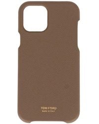 Tom Ford - Logo-Print Grained-Leather Phone Case - Lyst