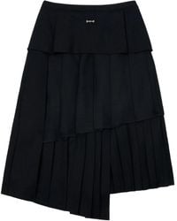 Adererror - Tiered-design Pleated Midi Skirt - Lyst