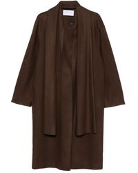 Harris Wharf London - Scarf Button-Fastening Coat - Lyst