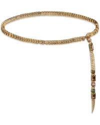 Roberto Cavalli - Crystal-Embellished Snake-Effect Belt - Lyst