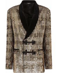Dolce & Gabbana - toggle-fastening Sequin-embellished Jacket - Lyst