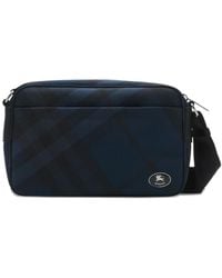 Burberry - Slim Grid Messenger Bag - Lyst