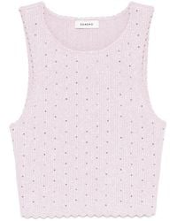 Sandro - Top Crop Con Strass - Lyst