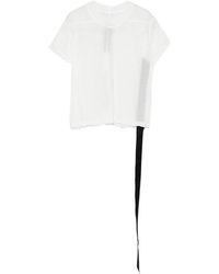 Rick Owens - Top de algodón orgánico con dobladillo asimétrico - Lyst