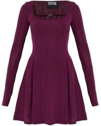 Versace Jeans Couture - Mini-Jurk Met Lange Mouwen En Uitgesneden Details - Lyst