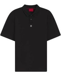 HUGO - Stacked-Logo Polo Shirt - Lyst