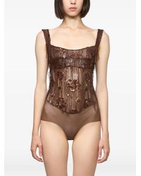 Atu Body Couture - Sequin-Embellished Corset Bodysuit - Lyst