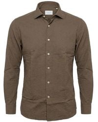 Xacus - Long-Sleeve Seersucker Shirt - Lyst