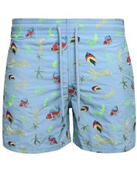 Vilebrequin - Mistral Naive Fishes-Embroidered Swim Shorts - Lyst