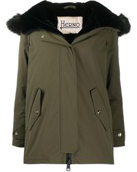 Herno Parka à capuche texturée - Vert