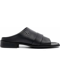 GmbH - Logo-Plaque Faux-Leather Sandals - Lyst