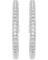 Swarovski - Crystal-Embellished Hoop Earrings - Lyst