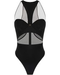 Elisabetta Franchi - Cut-Out Tulle Bodysuit - Lyst