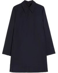 Jil Sander - Pointed-Collar Wool Gabardine Mini Dress - Lyst