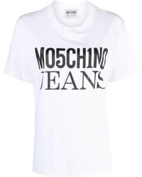Moschino - Logo-Print Cotton T-Shirt - Lyst
