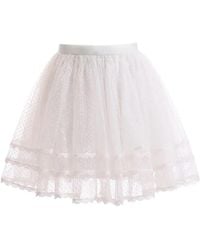 Gemy Maalouf - Point D'Esprit Tiered Skirt - Lyst