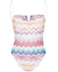 Missoni - Wave Knitted-overlay Swimsuit - Lyst