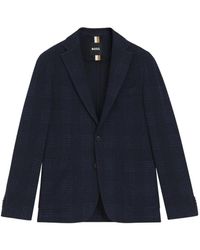 BOSS - Check Single-Breasted Blazer - Lyst