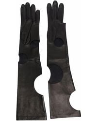 Manokhi - Cut Out-Detail Leather Gloves - Lyst