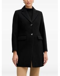 Sisley - Buttoned Pocketed Single-Breasted Coat - Lyst
