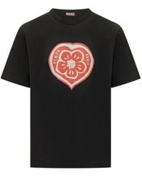 KENZO - Boke Heart Cotton T-Shirt - Lyst