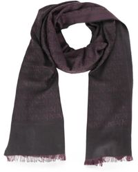 Isaia - Monogram-Pattern Frayed-Edge Scarf - Lyst