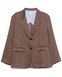 Alysi - Striped Single-Breasted Blazer - Lyst