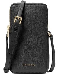 Michael Kors - Jet Set Small Pebbled Leather Smartphone Crossbody Bag - Lyst