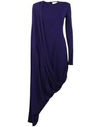 Sportmax - Draped Jersey Midi Dress - Lyst