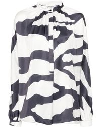 Lanvin - Blouse Met Grafische Print - Lyst