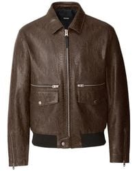 Mackage - Jakari-Sink Leren Jack Met Rits En Slangenleer-Effect - Lyst