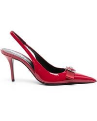 Versace - 85Mm Gianni-Ribbon Slingback Pumps - Lyst