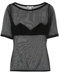 Nensi Dojaka - Bra-effect-panel Mesh T-shirt - Lyst