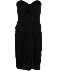 Saint Laurent - Cut-Out Detailed Crepe Jersey Dress - Lyst