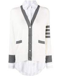 Thom Browne - Cardigan Mit Streifen Im Layering-Look - Lyst