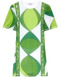 PUCCI - グラフィック ショートスリーブ ミニドレス - Lyst