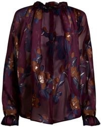 Etro - Silk-Blend Jacquard Shirt With Fil Coupé Flowers - Lyst