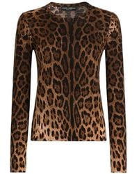 Dolce & Gabbana - Leo-Print Wool Pullover - Lyst
