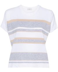 Peserico - Striped Cotton Ribbed Top - Lyst