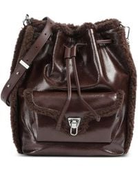 Coccinelle - Shearling-Trim Bucket Bag - Lyst