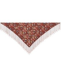 Etro - Triangular Lace Scarf With Beads - Lyst