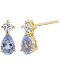 Anita Ko - 18kt Yellow Gold Violet Sapphire And Diamond Stud Earrings - Lyst