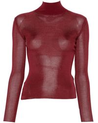 Self-Portrait - Roll-neck Long-sleeve Top - Lyst