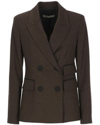 D.exterior - Houndstooth Double-Breasted Blazer - Lyst