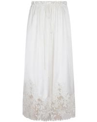 Ermanno Scervino - Lace-Trim Drawstring Midi Skirt - Lyst