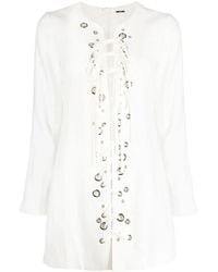 Alexis - Eyelet-Detail Lace-Up Tunic - Lyst